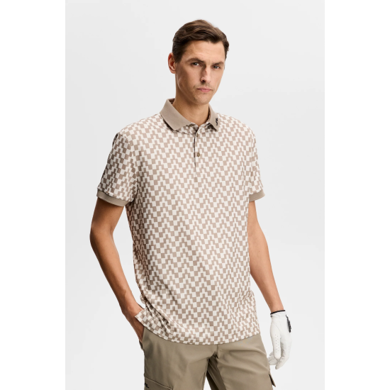 JLINDEBERG Tour Tech Print Polo BRINDLE