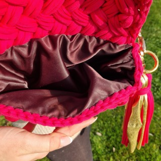 HANDMADE Midnight Pink Crochet Bag