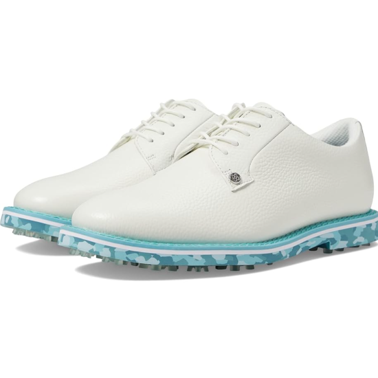G/FORE MEN'S GALLIVANTER DEBOSSED SKULL & TEES LEATHER GOLF SHOE