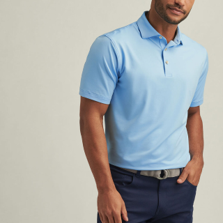 PETER MILLAR Solid Performance Jersey Polo COTTAGE BLUE
