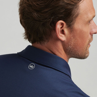 PETER MILLAR Albatross Cotton Blend Piqué Polo Navy