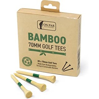 On Par Professional Bamboo Golf Tees 70mm, 30 sztuk, Strong, Durable, Sustainable and Biodegradable