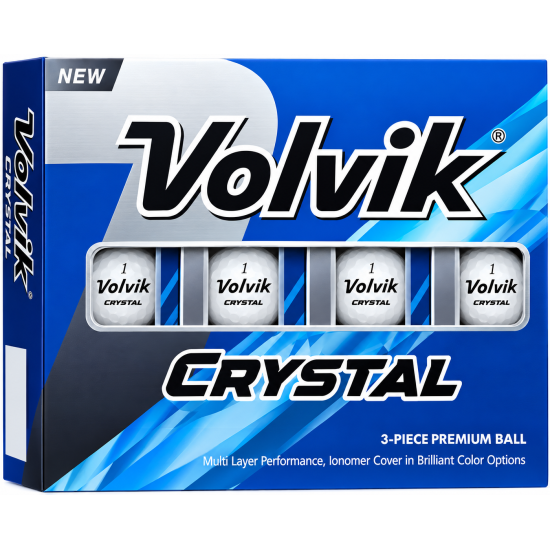 Volvik Crystal 3-Piece Golf Balls -White