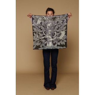 INOUI wełniany kwadratowy szalik - archimède - czarny