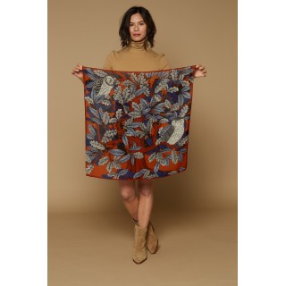 INOUI wełniany kwadratowy szalik - archimède - pomarańczowy