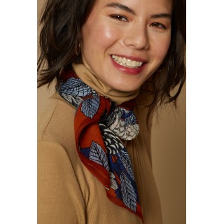 INOUI wełniany kwadratowy szalik - archimède - pomarańczowy