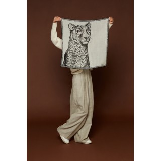 INOUI wełniany kwadratowy szalik - odéon - biały