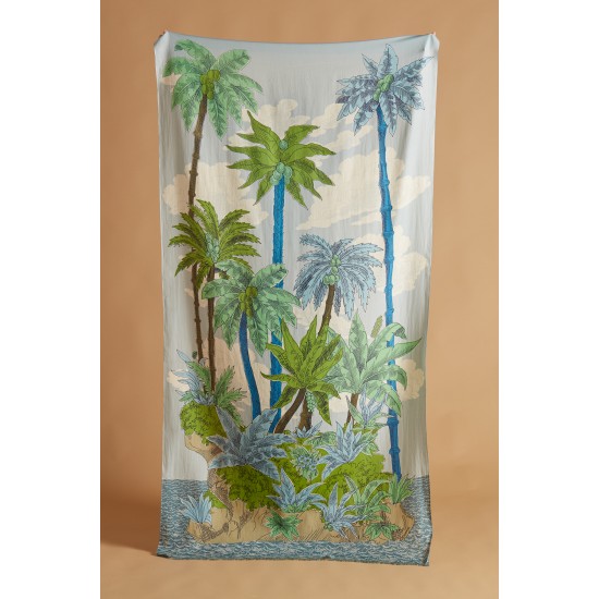 INOUI Bawełniano-jedwabny szalik - Robinson - zielony