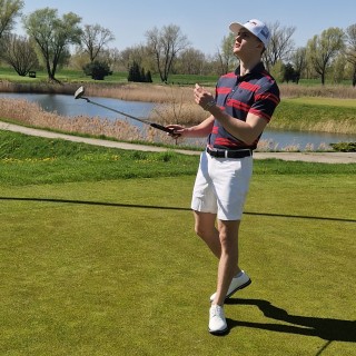 GFORE OFFSET STRIPE MODERN SPREAD COLLAR TECH PIQUÉ POLO