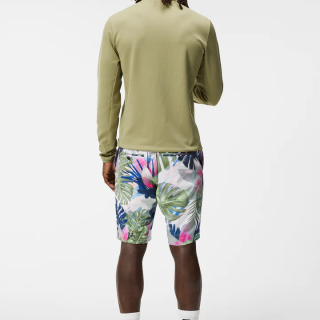 J LINDEBERG TIM PRINT SHORTS CALYPSO OIL GREEN