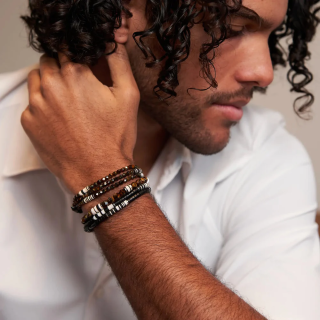 TETES BLONDES Sacha 2 tours - Agate noire mate