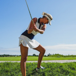 Par 69 Blo Skirt White Dark Navy Stripe