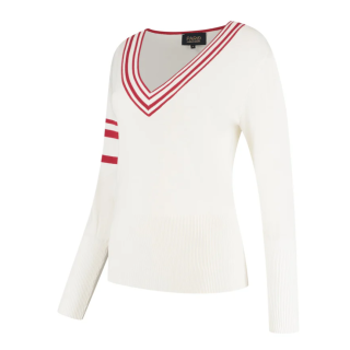 Par 69 Belle Pullover Off White and Red